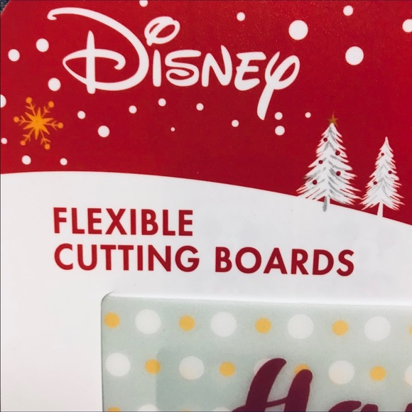 Disney Mickey Mouse Flexible Cutting Boards Christmas 8" X 11" Set Of 4 NEW. - Picture 7 of 8